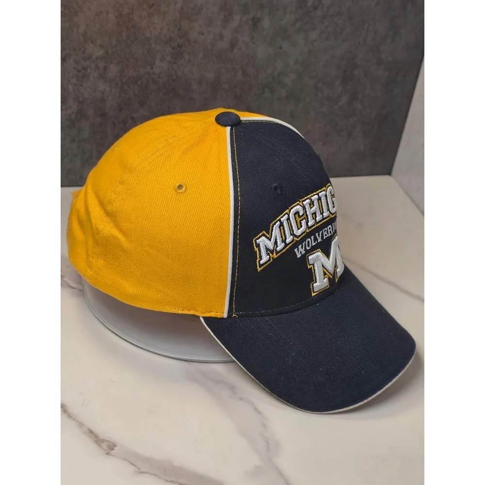 Michigan Wolverines‎ Navy Blue Maize Yellow Embroidered Adjustable Baseball Hat